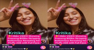 Kritika Most Exclusive 13Min Premium Live Showing – Pressing Boobs with Full Face Hot Expressions