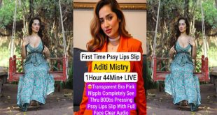 Aditi Mistry New 1Hour 44Min Live – in Transparent Bra Pink Nippls Completely See Thru Boobs Pressing