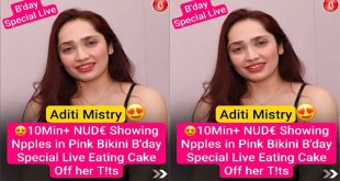 Aditi Mistry Nude Showing – Nipple in Pink B!kini – Birthday Special Live