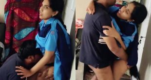 College Girl In Uniform and Fucked by Bf