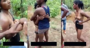 Villagers caught couple lovers fucking in the bush