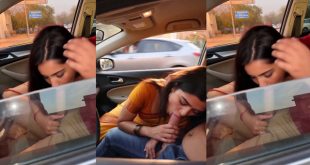 Indian Girl Giving Sloppy Blowjob In Car With BF